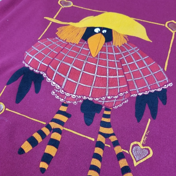 VTG 90's 00's Made in USA Cartoon 90's Crow Design - Picture 4 of 7